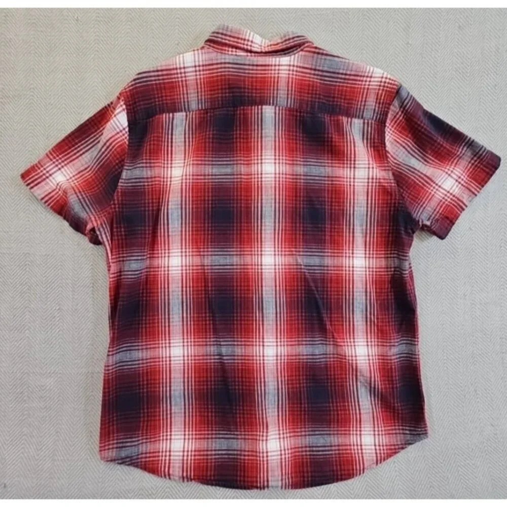 Levi's Shirt Men's XL Red Plaid Modern Fit Button‎ Up Western Short Sleeve EUC